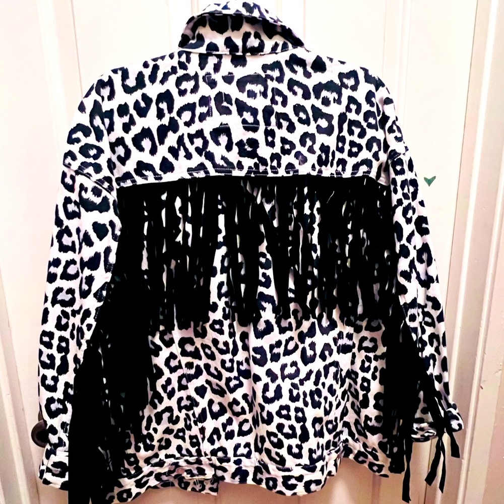 Medium cheetah print cowgirl cotton jacket (oversized)